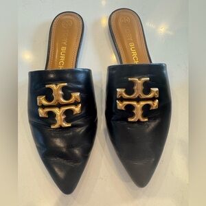 Tory Burch Eleanor Mule in goat leather in perfect black